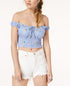 Juniors' Off-The-Shoulder Crop Top